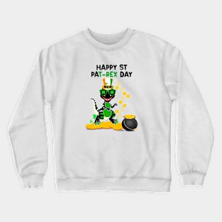 happy st pat rex day Dinosaur Crewneck Sweatshirt